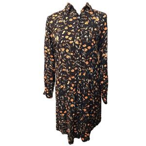 Polo Live black and orange ditzy floral shirt dress
